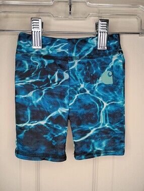 Carhartt Toddler Girl Blue Wave Print Bike Shorts Size 12M